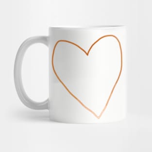 Gold Heart Line Drawing Valentines Day Mug